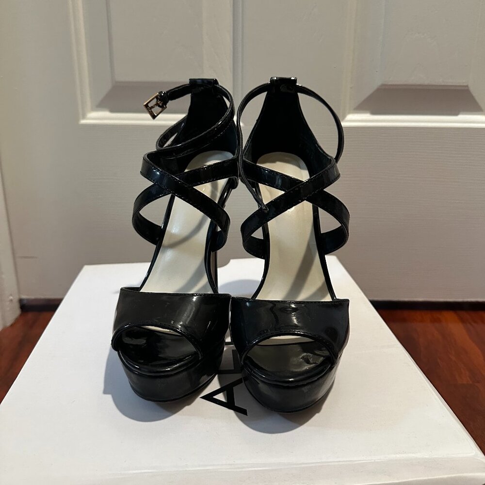 Black patent heels